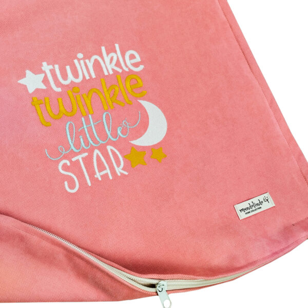 Twinkle Twinkle Özel Tasarım Kırlent Kılıfı (Flamingo Pembe) - Görsel 4