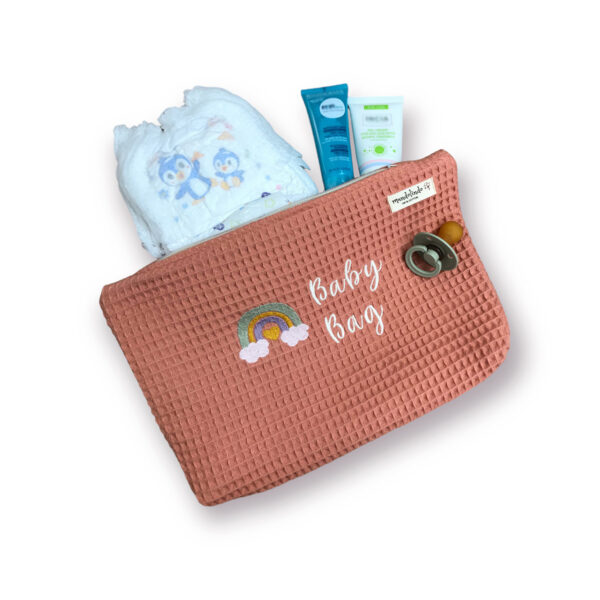 Baby Bag Çok Amaçlı Bebek Bakım Çantası Salmon Color - Görsel 3