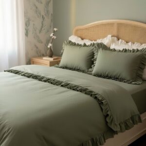 Çift Kişilik Fırfırlı Nevresim Seti 4 Parça